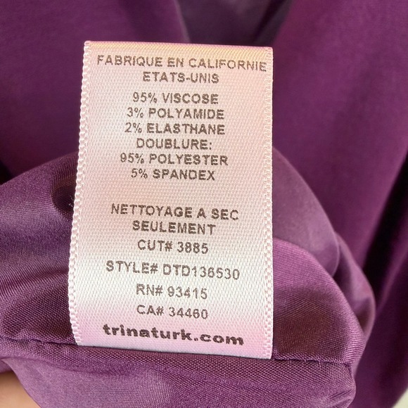 Trina Turk Women's Purple Sleeve Pleated Fit Flare Dress Work‎ Business - Picture 9 of 9